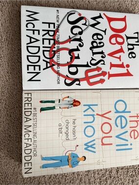 Freida McFadden The Devil Wears Scrubs & Devil You Know Book Bundle - some wear!